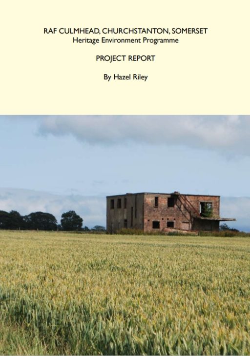 RAF Culmhead study front cover with a photo showing a brick building in a wide flat field.