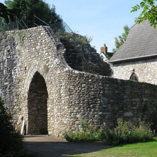 Hemyock Castle wall and doorway