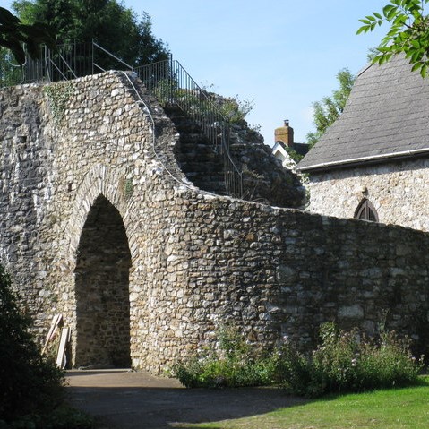 Hemyock Castle wall and doorway