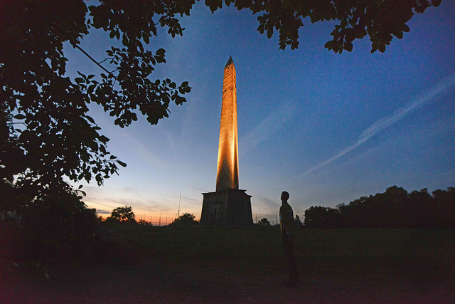 Wellington Monument at night. Photo: National Trust Fran Stothard