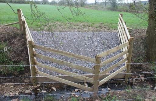 Cattle drinking point made with stone