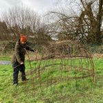Willow arch being constructed - Wild Play at Underway Mead