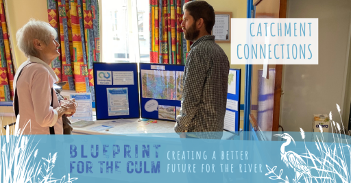Connecting the culm display, man talking to a lady