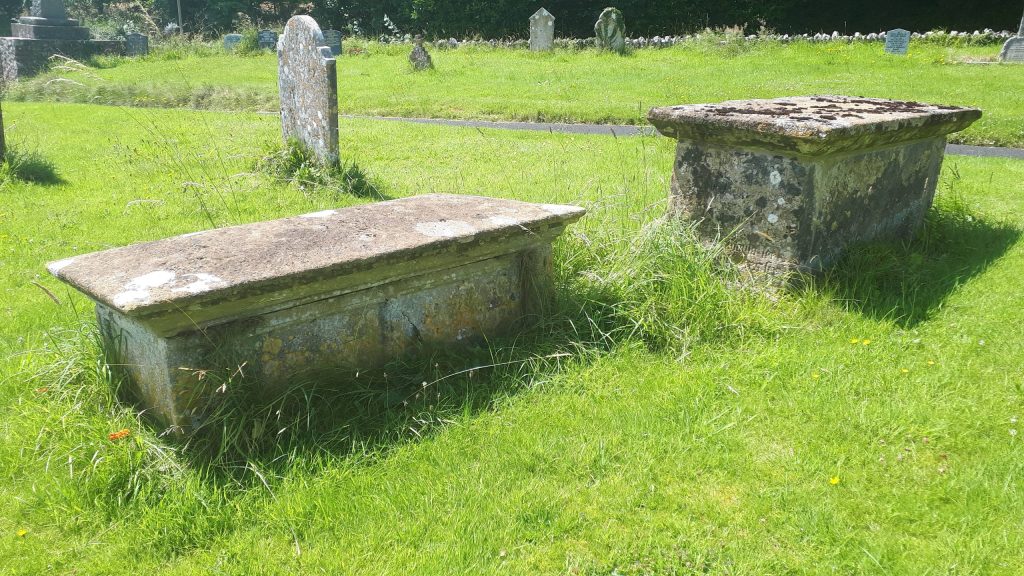Tombs and gravestones in a church yard