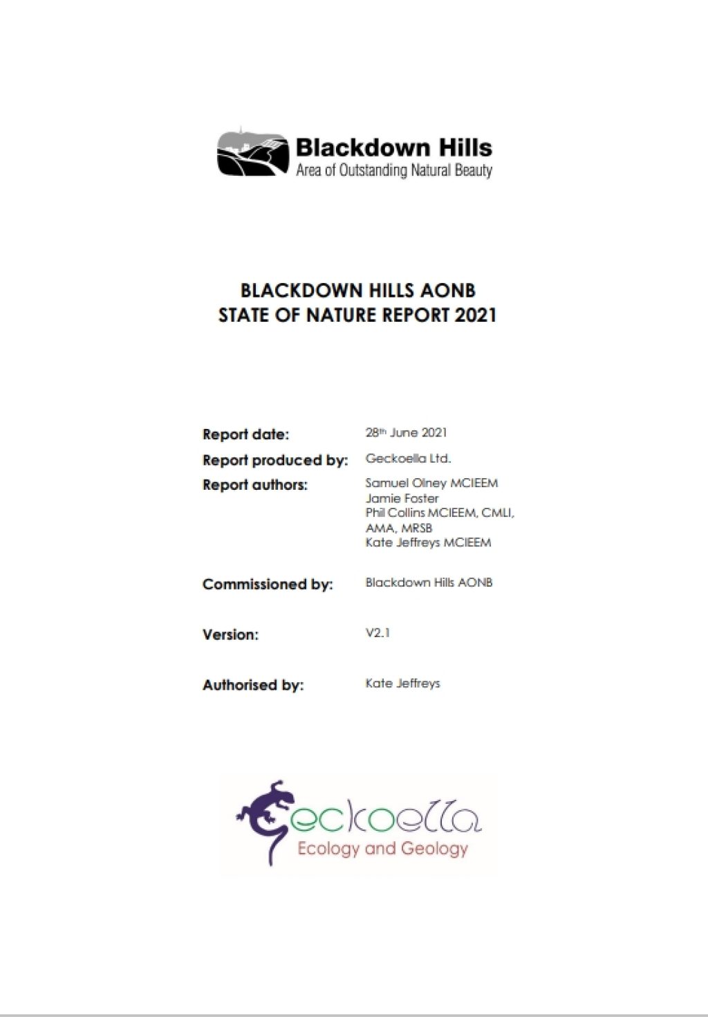 Blackdown Hills State of Nature report 2021