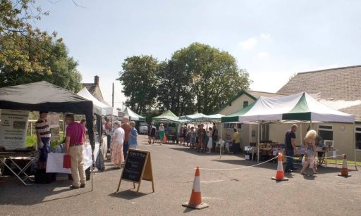 People visiting stalls at Churchinford Food and Craft Fayre