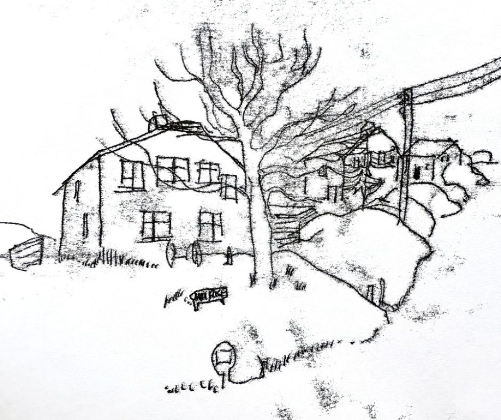 Black and white print from the Luppitt Landscape Partnership